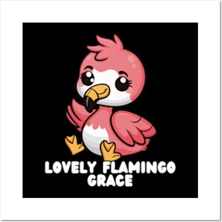 Cute Majesticaly Flamingo Sitting Posters and Art